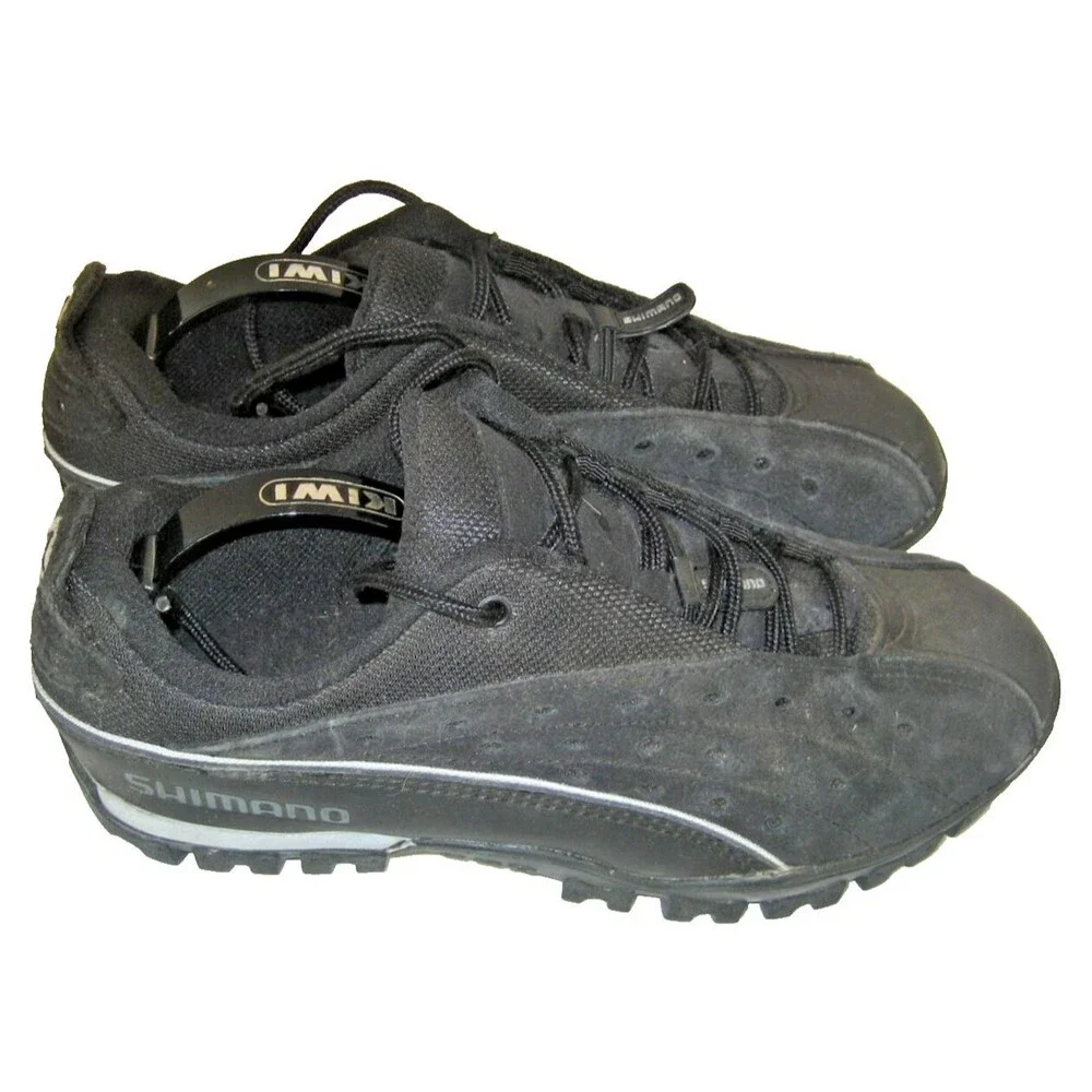 Mens Shimano SPD Black Cycling Biking Shoes w SM-SH51 Shimano Cleats sz 7